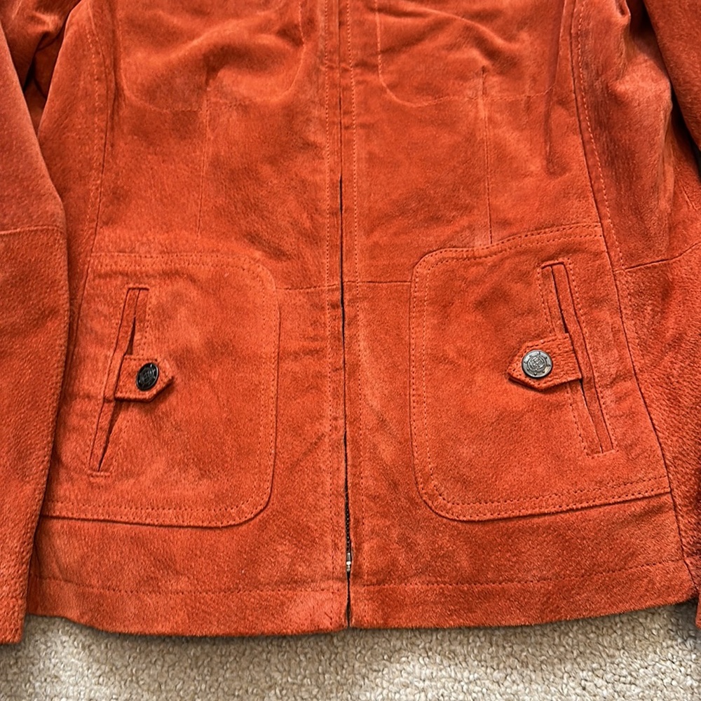Orange Ruff Hewn Leather jacket Size M - Picture 4 of 5
